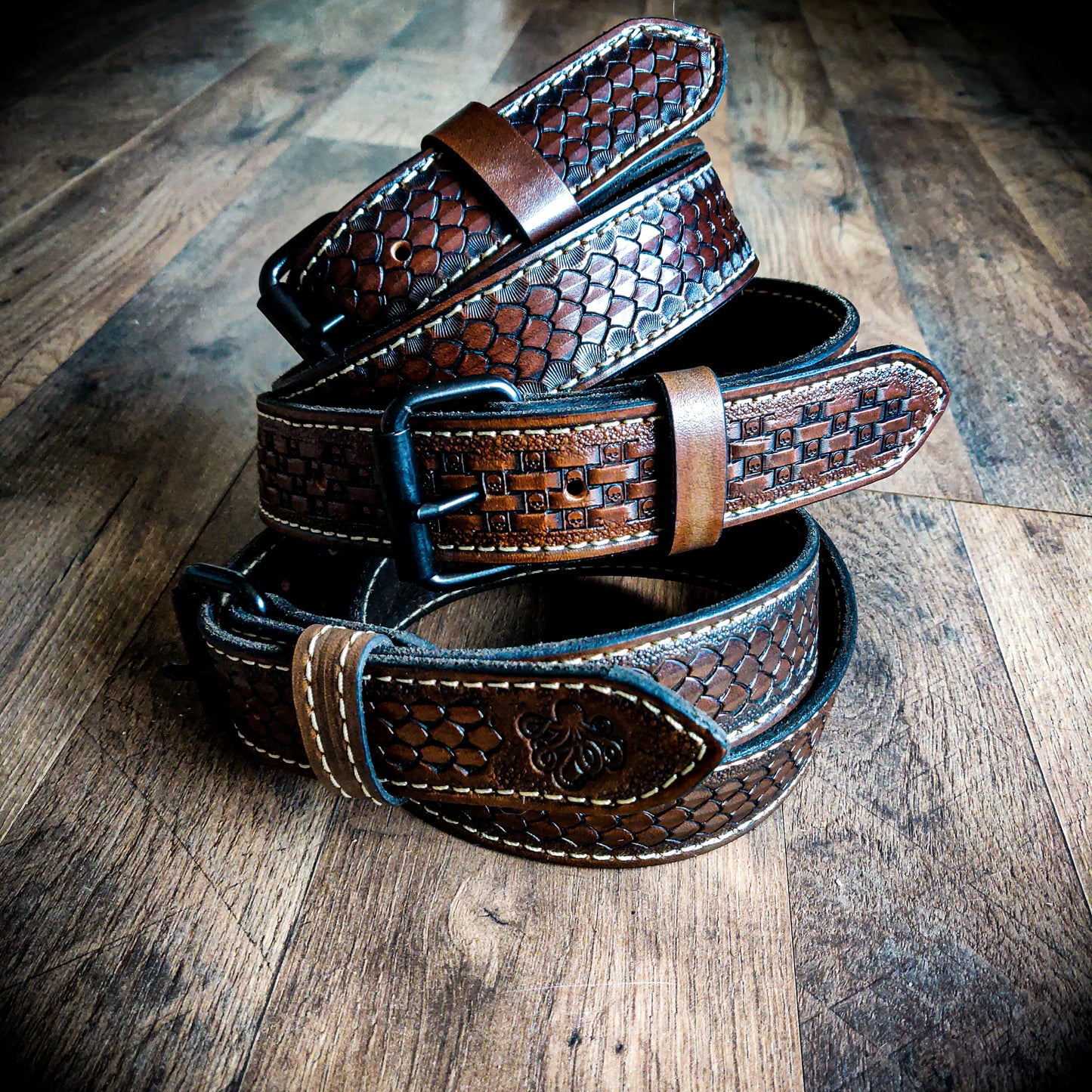 Hand tooled belts